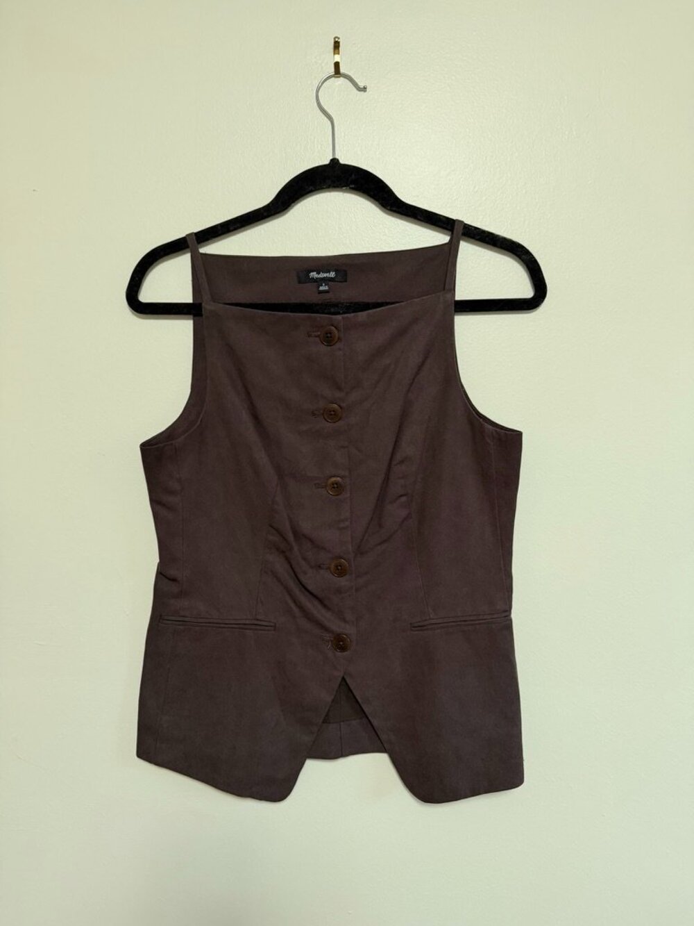 Madewell Women's Harlow Square Neck Drapey Twill Vest - Picture 3 of 9
